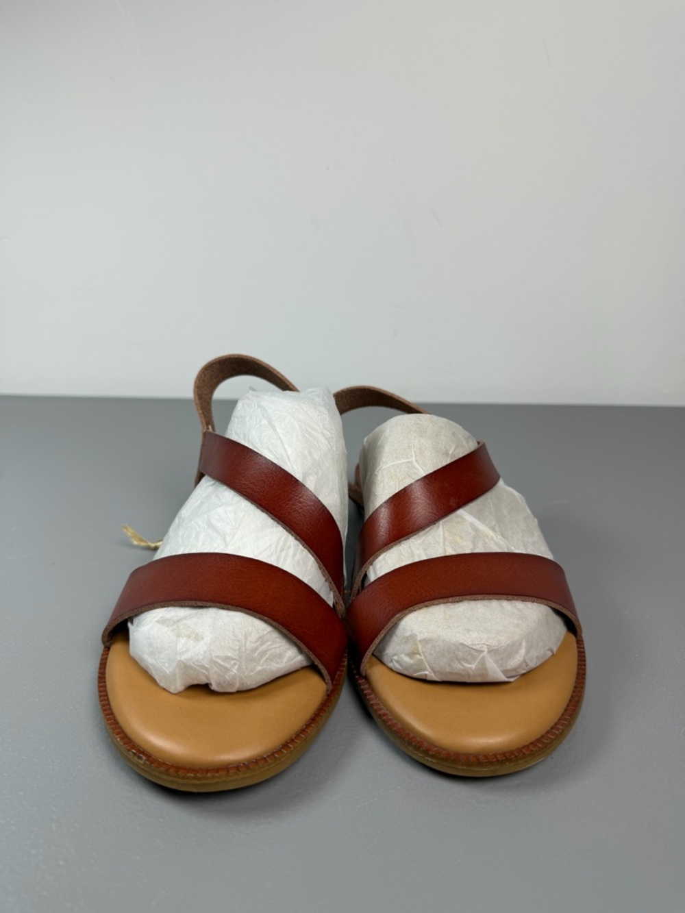 Cynthia Rowley Cognac Brown Leather Slingback Sandals - Picture 6 of 13